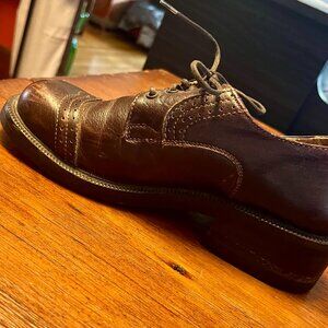 Retro Brown Leather Shoes by Frye, size 6.5